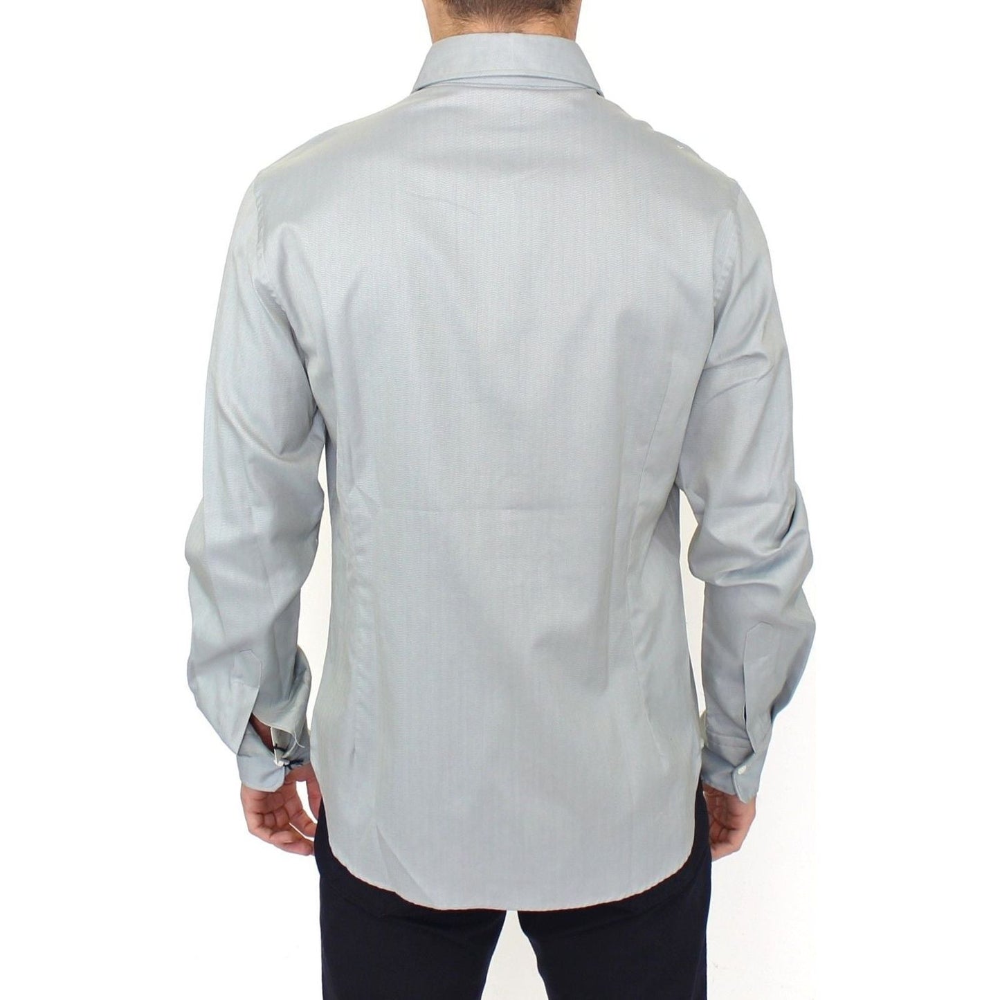 Ermanno Scervino Elegance Unleashed Gray Casual Button-Front Shirt Ermanno Scervino Gray