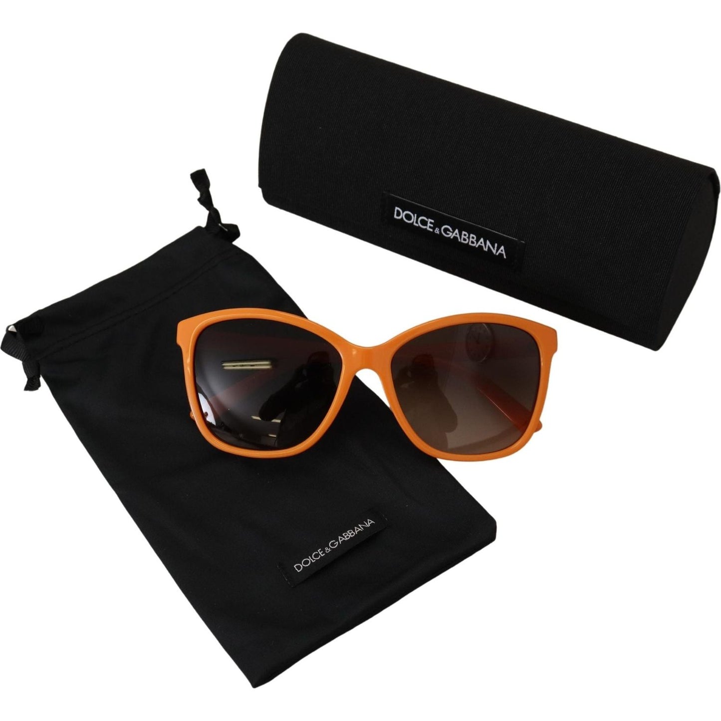 Dolce & Gabbana Chic Orange Round Sunglasses for Women Dolce & Gabbana Black