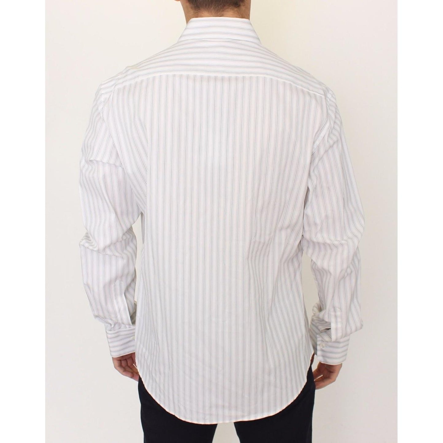 Ermanno Scervino Elegant Striped Cotton Casual Shirt Ermanno Scervino Light Gray