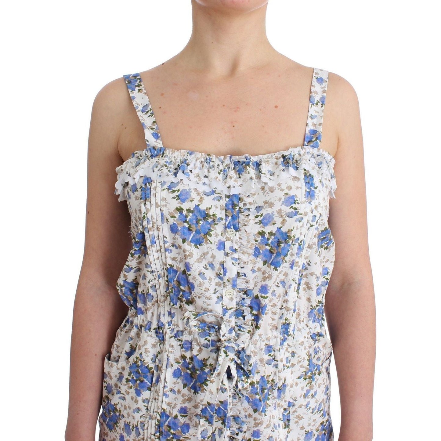 Ermanno Scervino Elegant Floral Sundress for Seaside Soirees Dresses Ermanno Scervino Gray