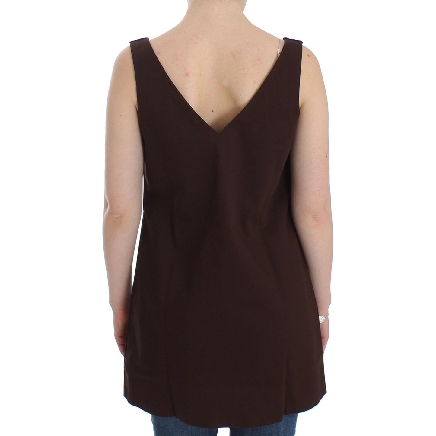 Ermanno Scervino Chic Brown Tunic Cotton Dress Top Dresses Ermanno Scervino Tan