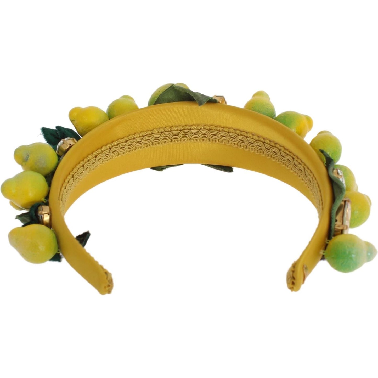 Dolce & Gabbana Exquisite Silk Crystal Lemon Headband Diadem Dolce & Gabbana Goldenrod