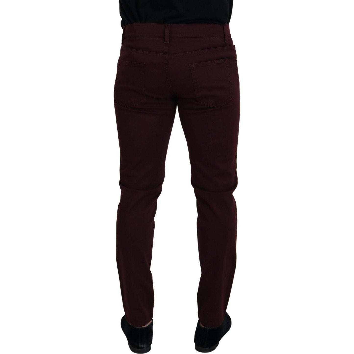 Dolce & Gabbana Slim Fit Bordeaux Jeans - Italian Luxury Dolce & Gabbana Black