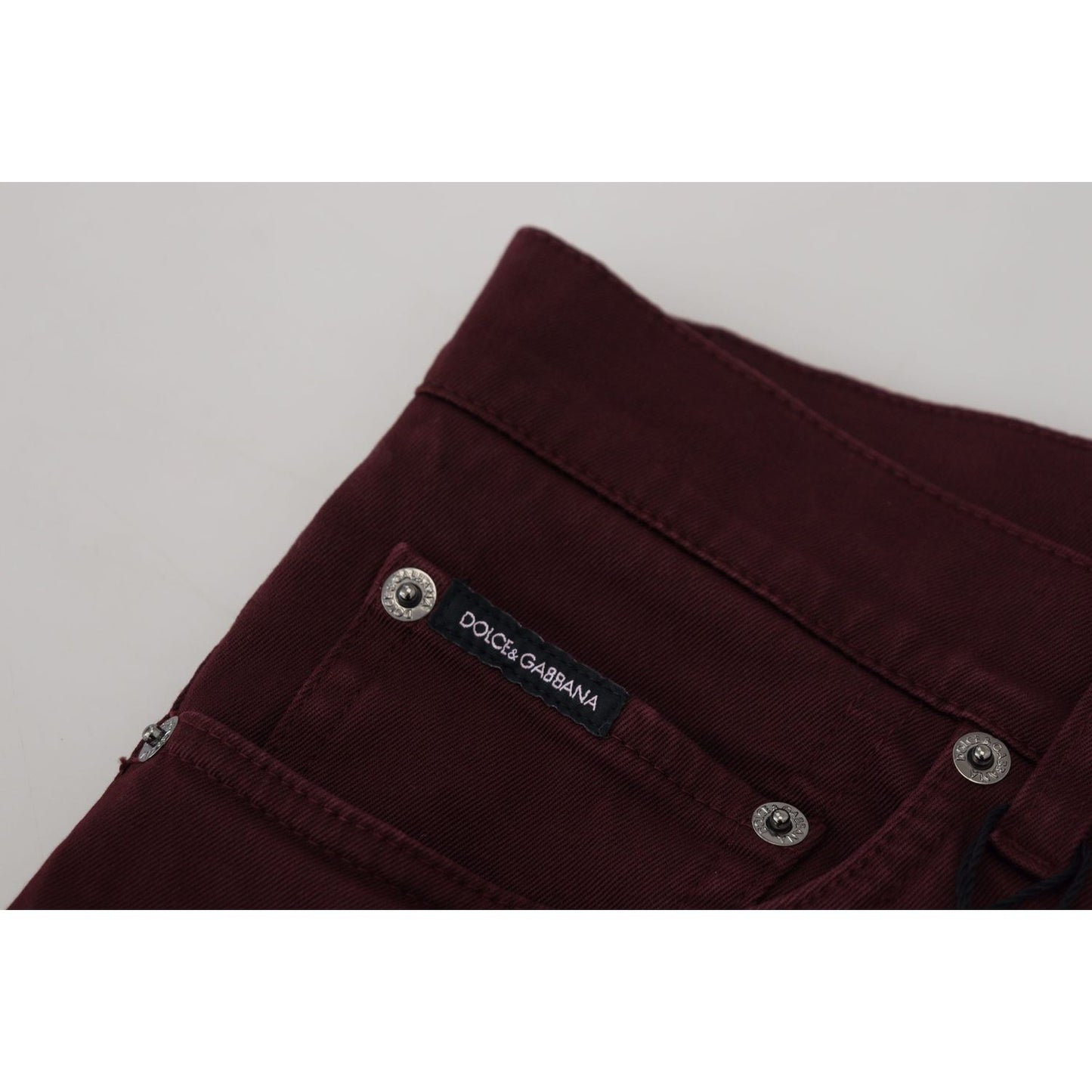 Dolce & Gabbana Slim Fit Bordeaux Jeans - Italian Luxury Dolce & Gabbana Black