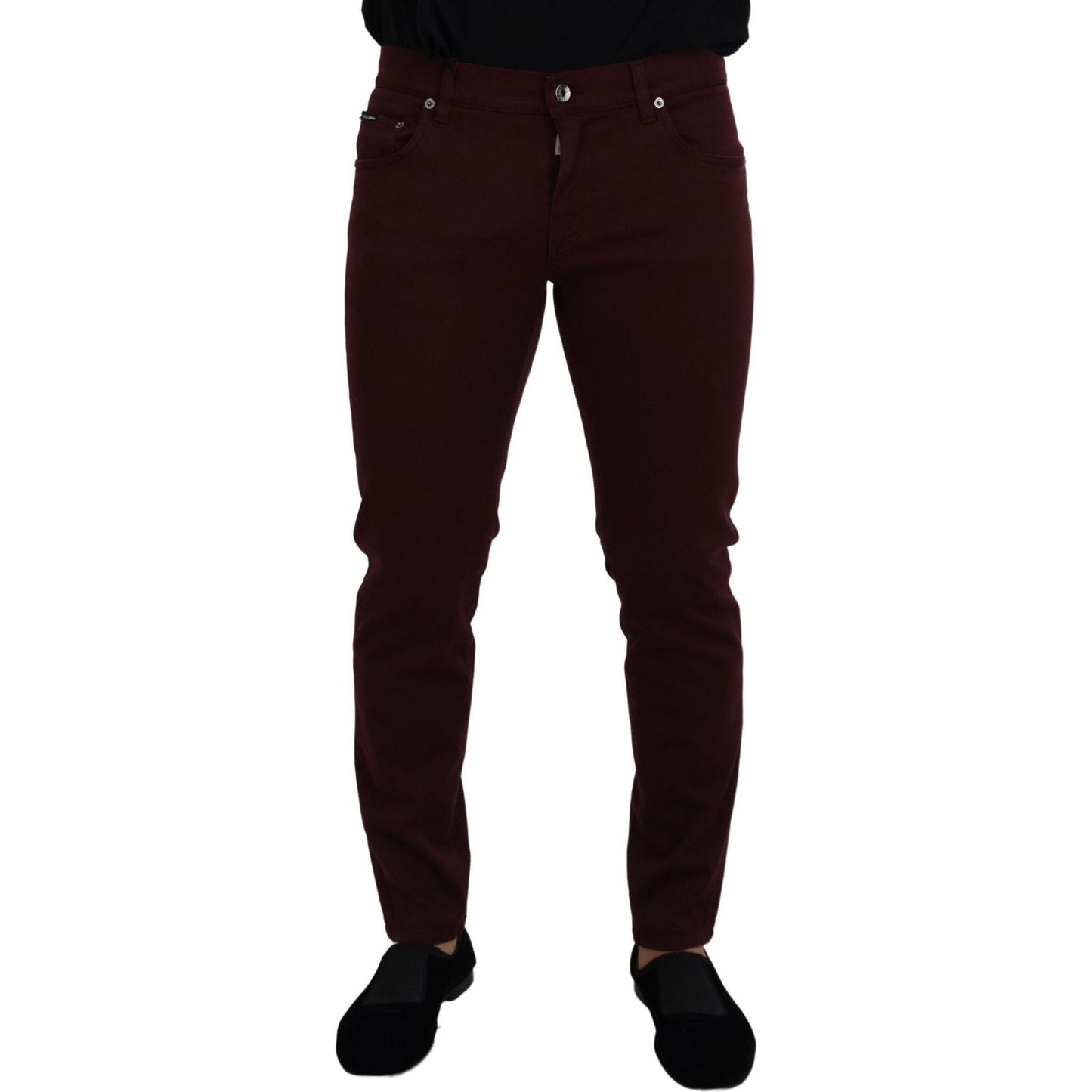 Dolce & Gabbana Slim Fit Bordeaux Jeans - Italian Luxury Dolce & Gabbana Black