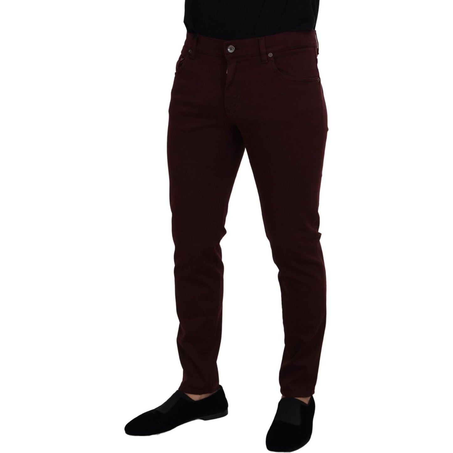 Dolce & Gabbana Slim Fit Bordeaux Jeans - Italian Luxury Dolce & Gabbana Black