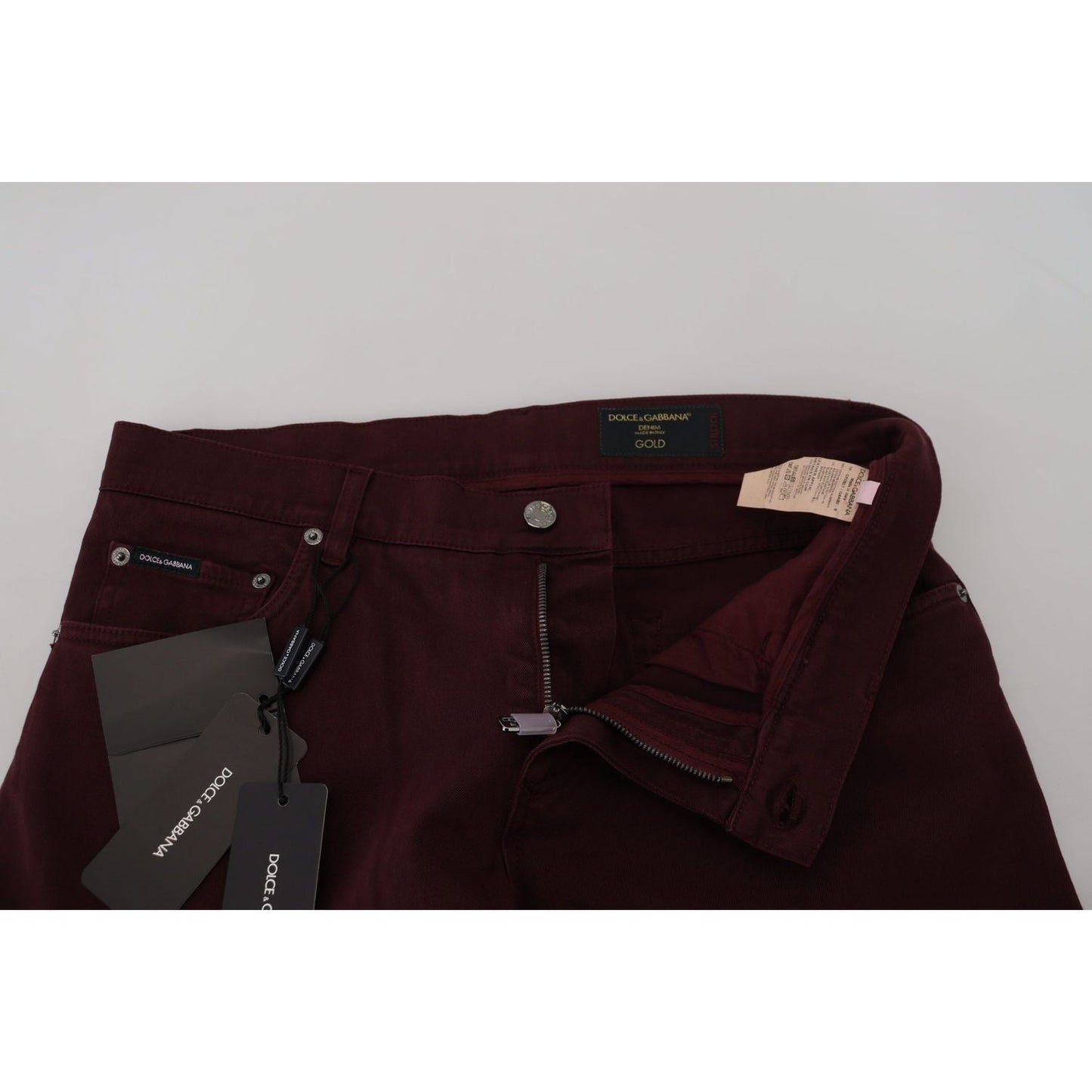 Dolce & Gabbana Slim Fit Bordeaux Jeans - Italian Luxury Dolce & Gabbana Black