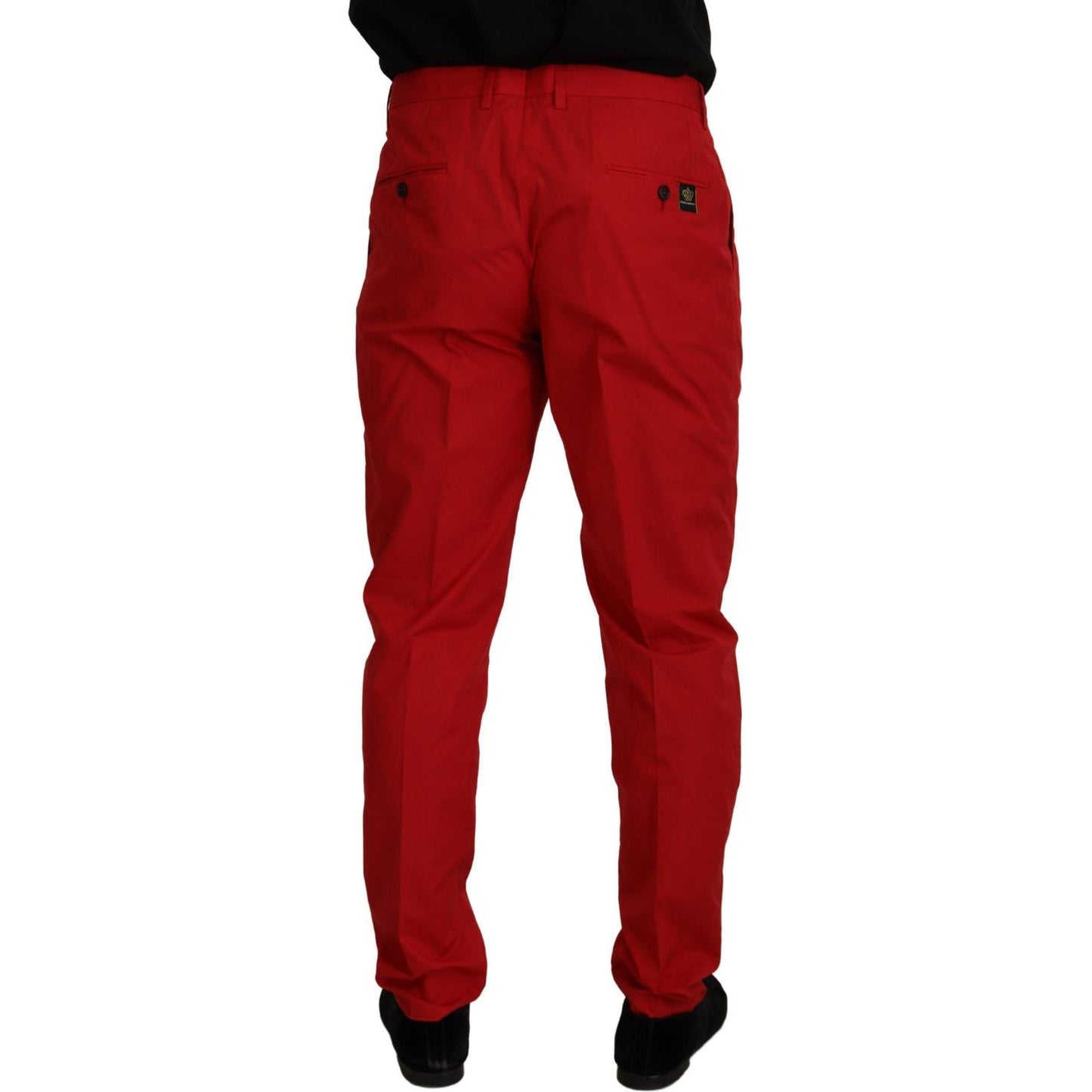 Dolce & Gabbana Elegant Slim Fit Crimson Chinos Dolce & Gabbana Dark Red