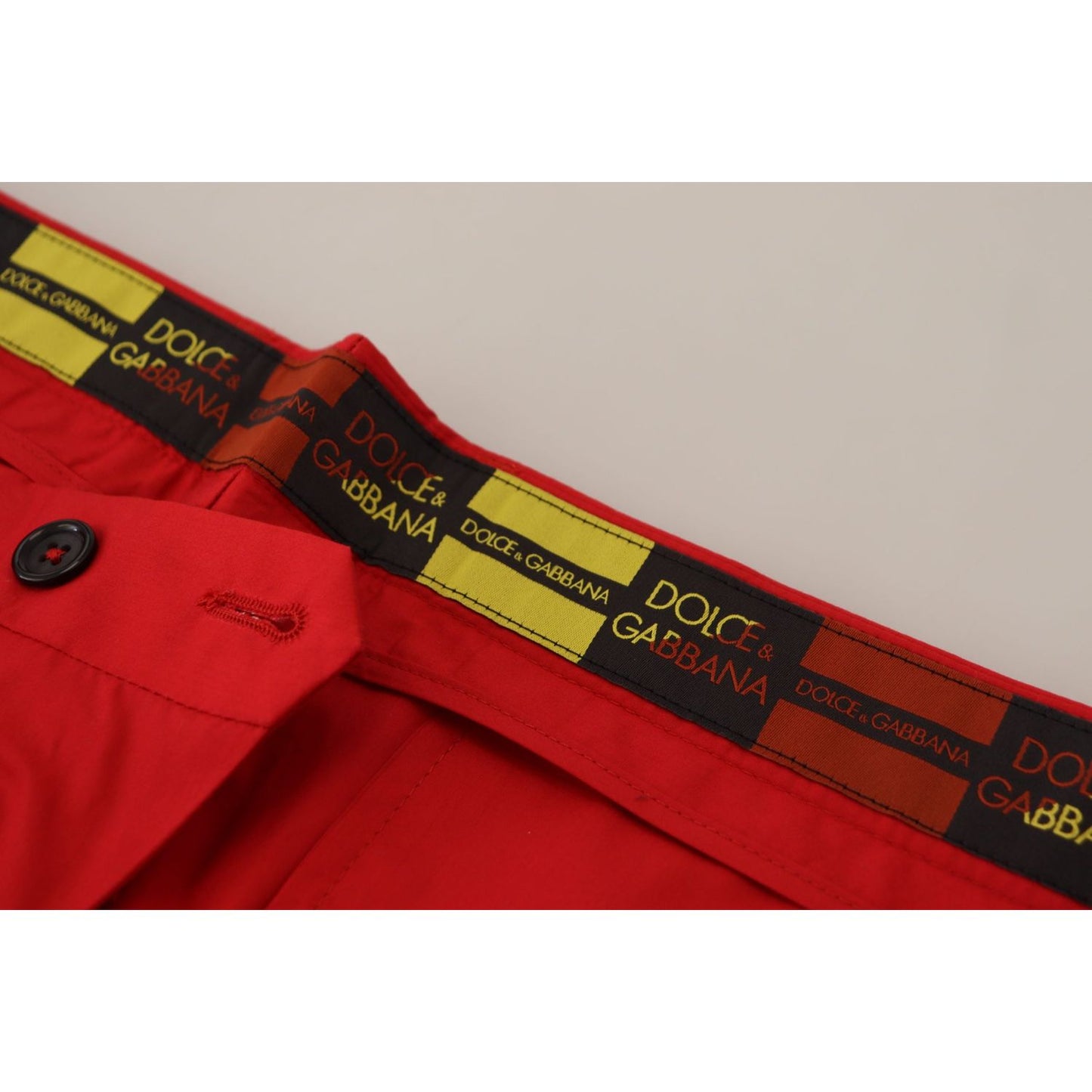 Dolce & Gabbana Elegant Slim Fit Crimson Chinos Dolce & Gabbana Gray