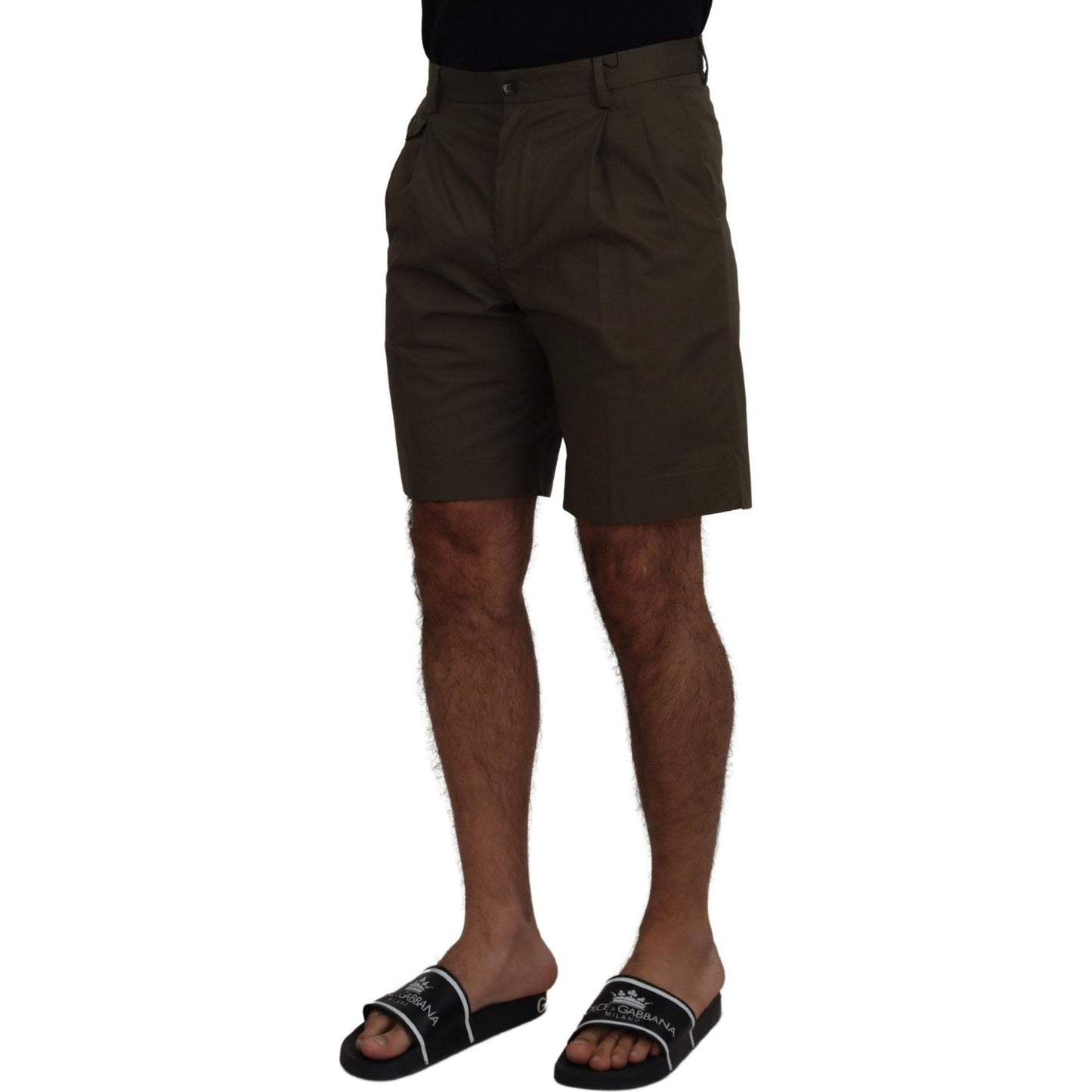 Dolce & Gabbana Elegant Green Cotton Chino Shorts Shorts Dolce & Gabbana Black