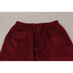 Dolce & Gabbana Bordeaux Silk DG Sleep Lounge Pants Jeans & Pants