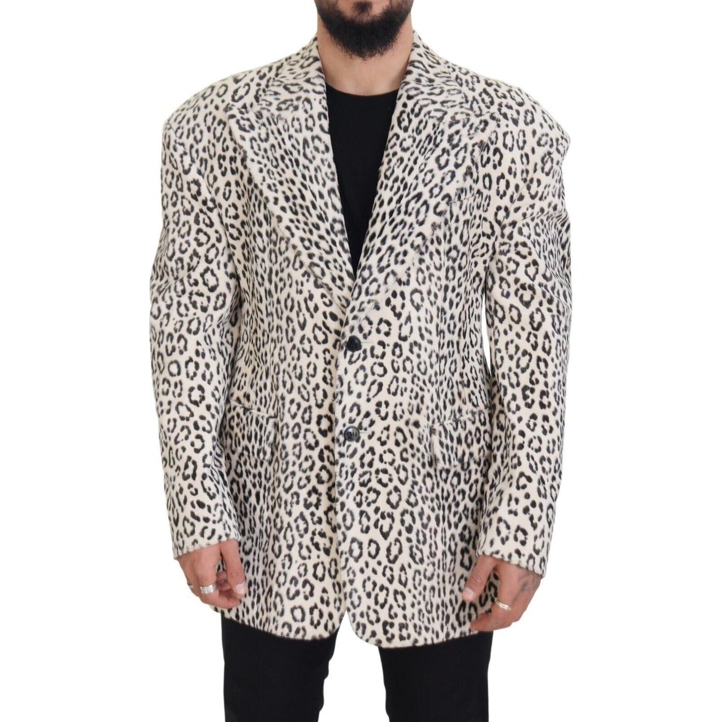 Dolce & Gabbana Elegant White Slim-Fit Blazer Dolce & Gabbana Gray