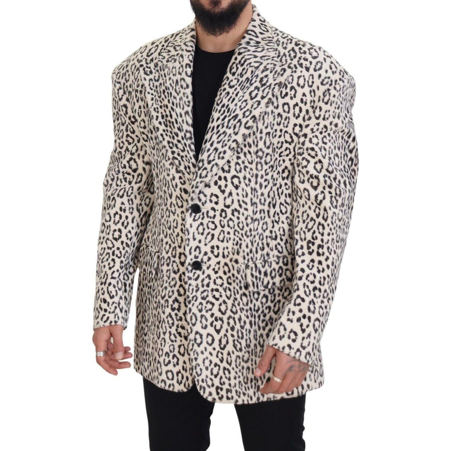Dolce & Gabbana Elegant White Slim-Fit Blazer Dolce & Gabbana Gray