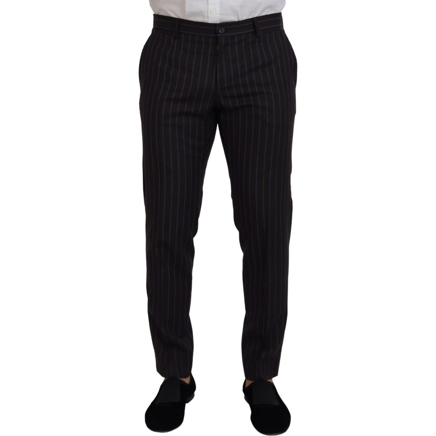 Dolce & Gabbana Black Striped Wool Formal 2 Piece Suit KOS2001 - 50