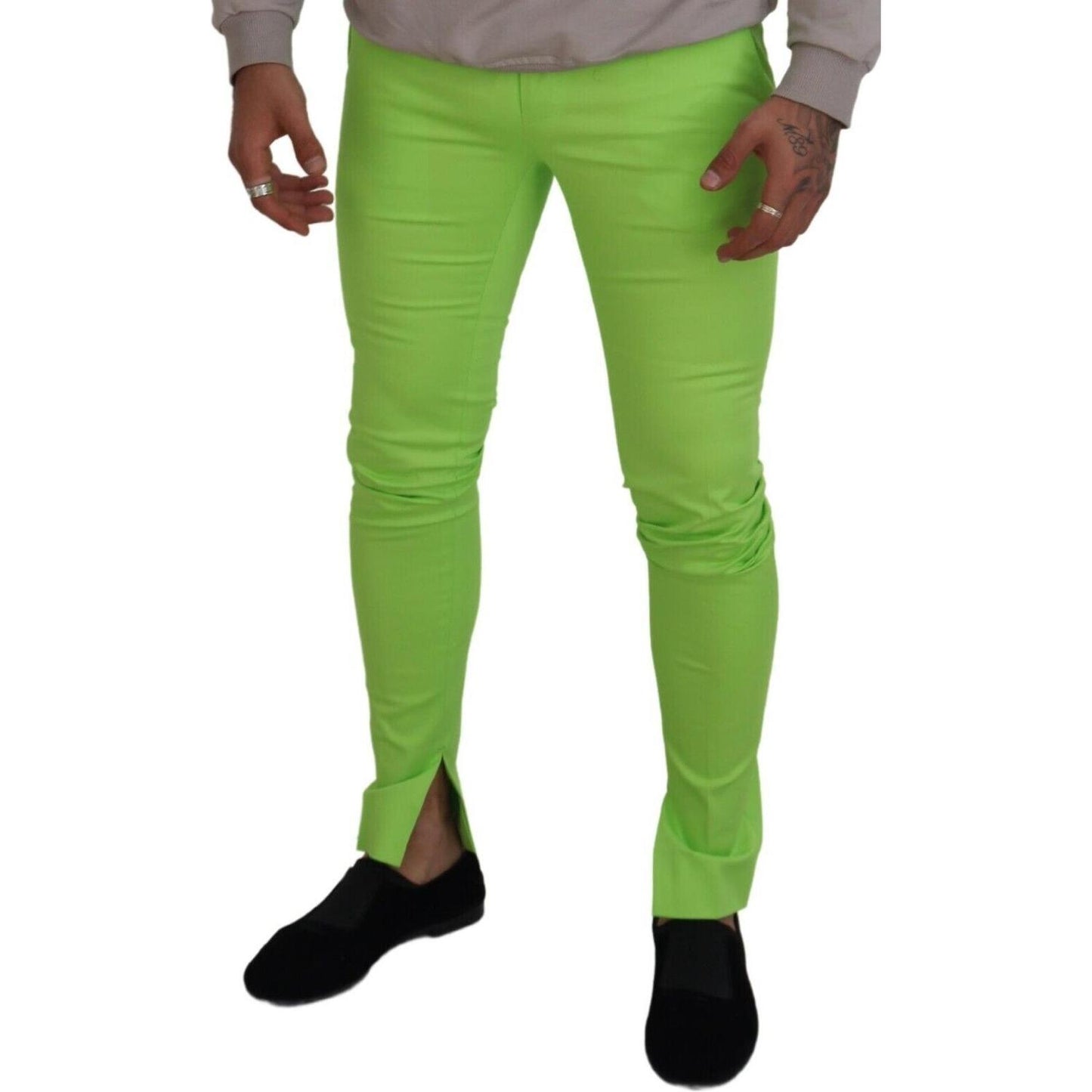 Dolce & Gabbana Elegant Light Green Cotton Chinos Dolce & Gabbana Olive Drab