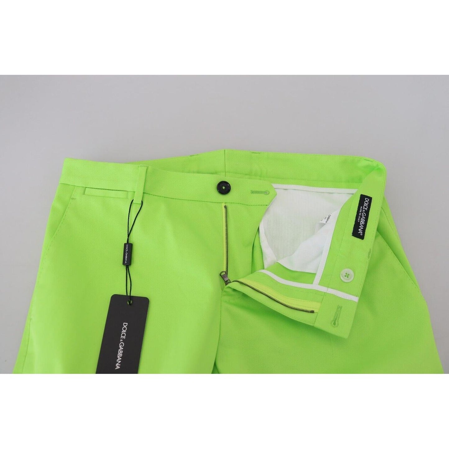 Dolce & Gabbana Elegant Light Green Cotton Chinos Dolce & Gabbana Yellow Green