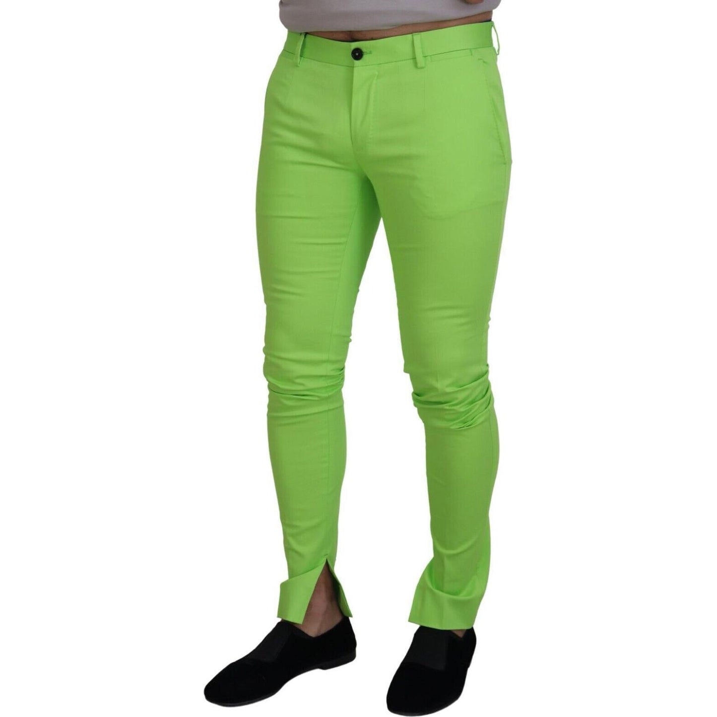 Dolce & Gabbana Elegant Light Green Cotton Chinos Dolce & Gabbana Yellow Green