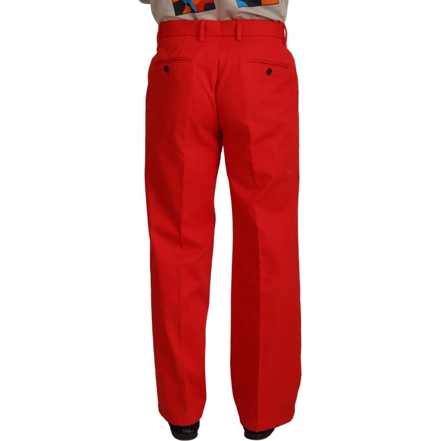 Dolce & Gabbana Stunning Red Mainline Cotton Pants Dolce & Gabbana Firebrick