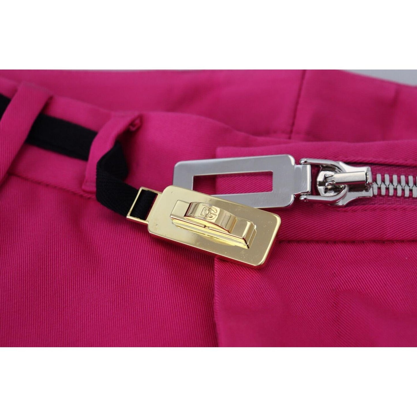 Dolce & Gabbana Chic Pink Cotton Blend Trousers Dolce & Gabbana Maroon
