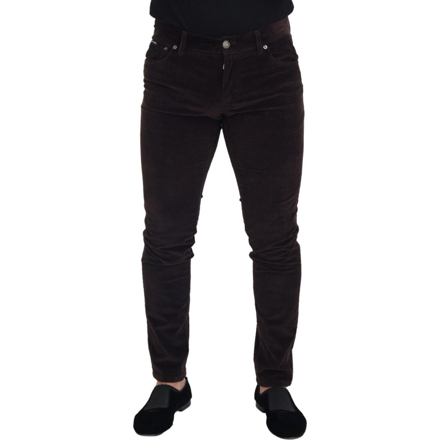 Dolce & Gabbana Elegant Brown Silk Blend Trousers Dolce & Gabbana Black