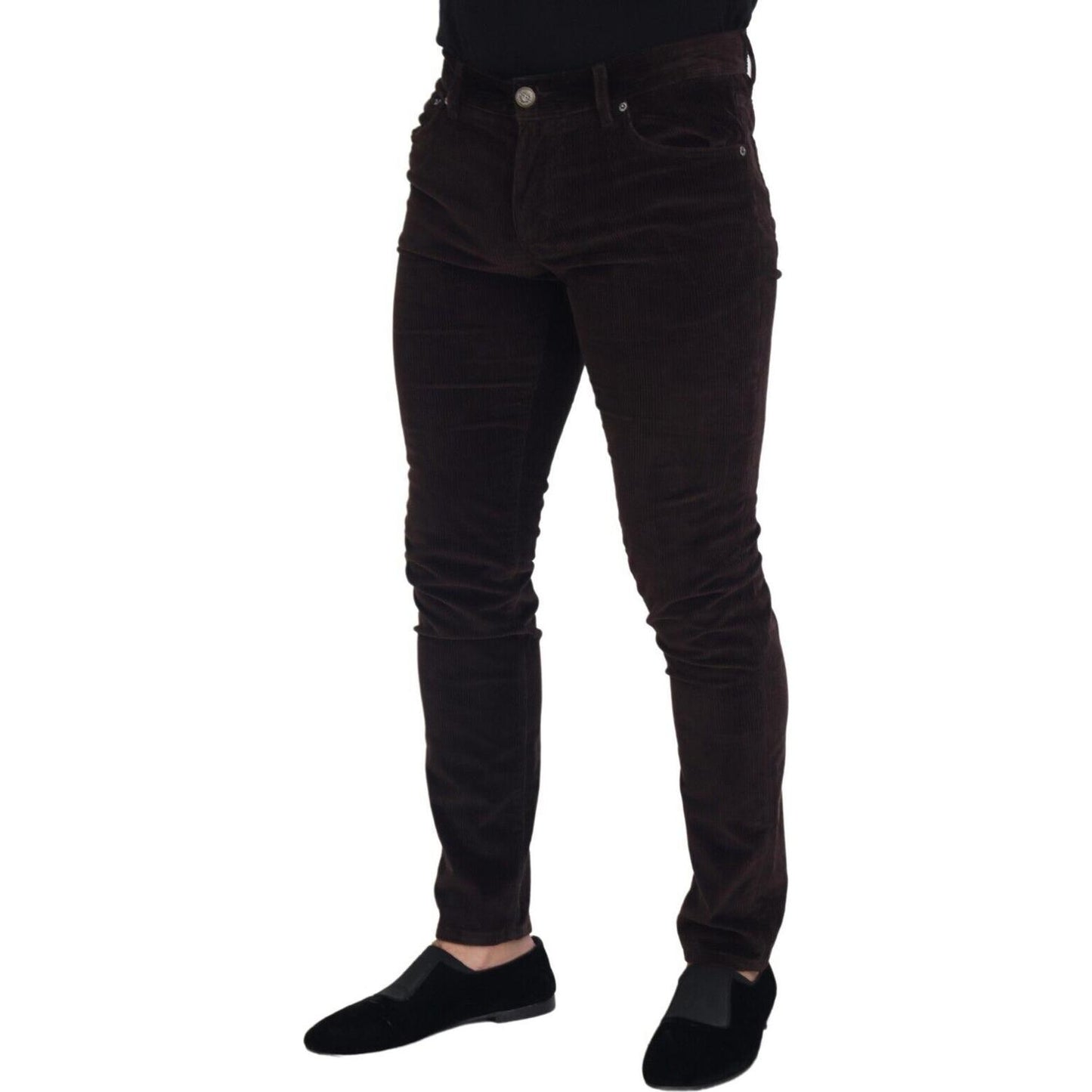 Dolce & Gabbana Elegant Brown Silk Blend Trousers Dolce & Gabbana Black