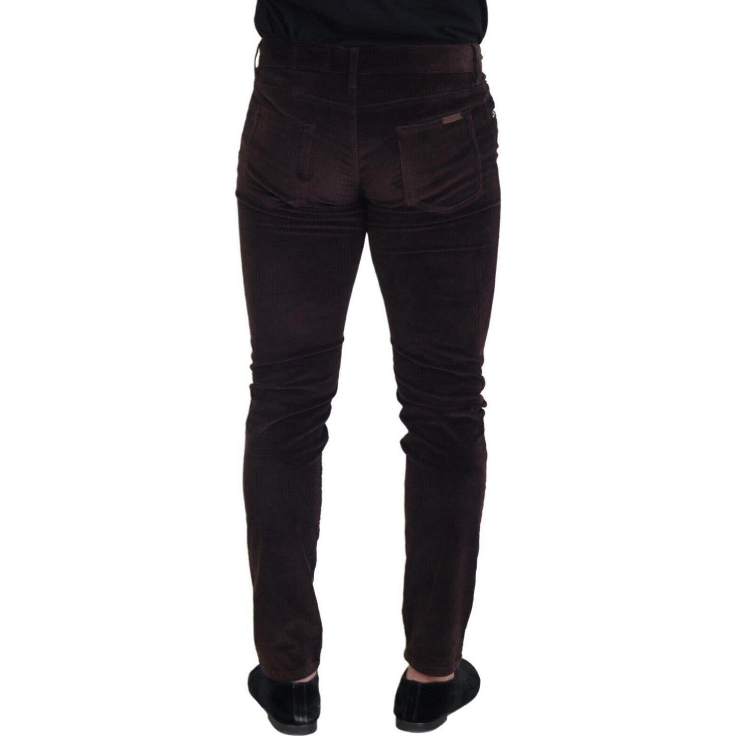 Dolce & Gabbana Elegant Brown Silk Blend Trousers Dolce & Gabbana Black