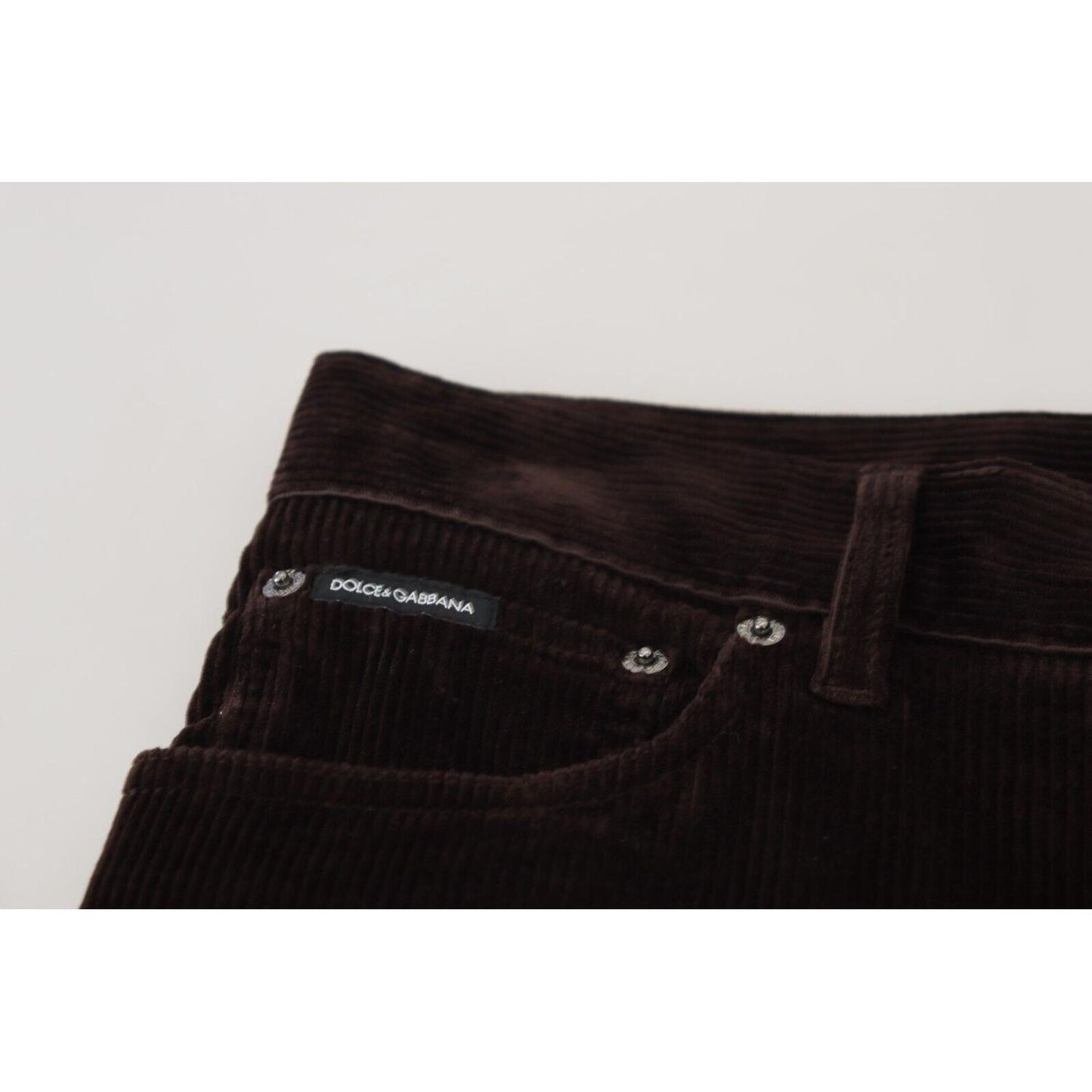 Dolce & Gabbana Elegant Brown Silk Blend Trousers Dolce & Gabbana Black