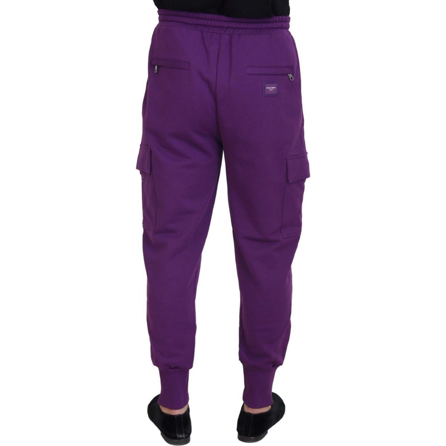 Dolce & Gabbana Elegant Purple Cotton Cargo Sweatpants Dolce & Gabbana Dark Slate Gray