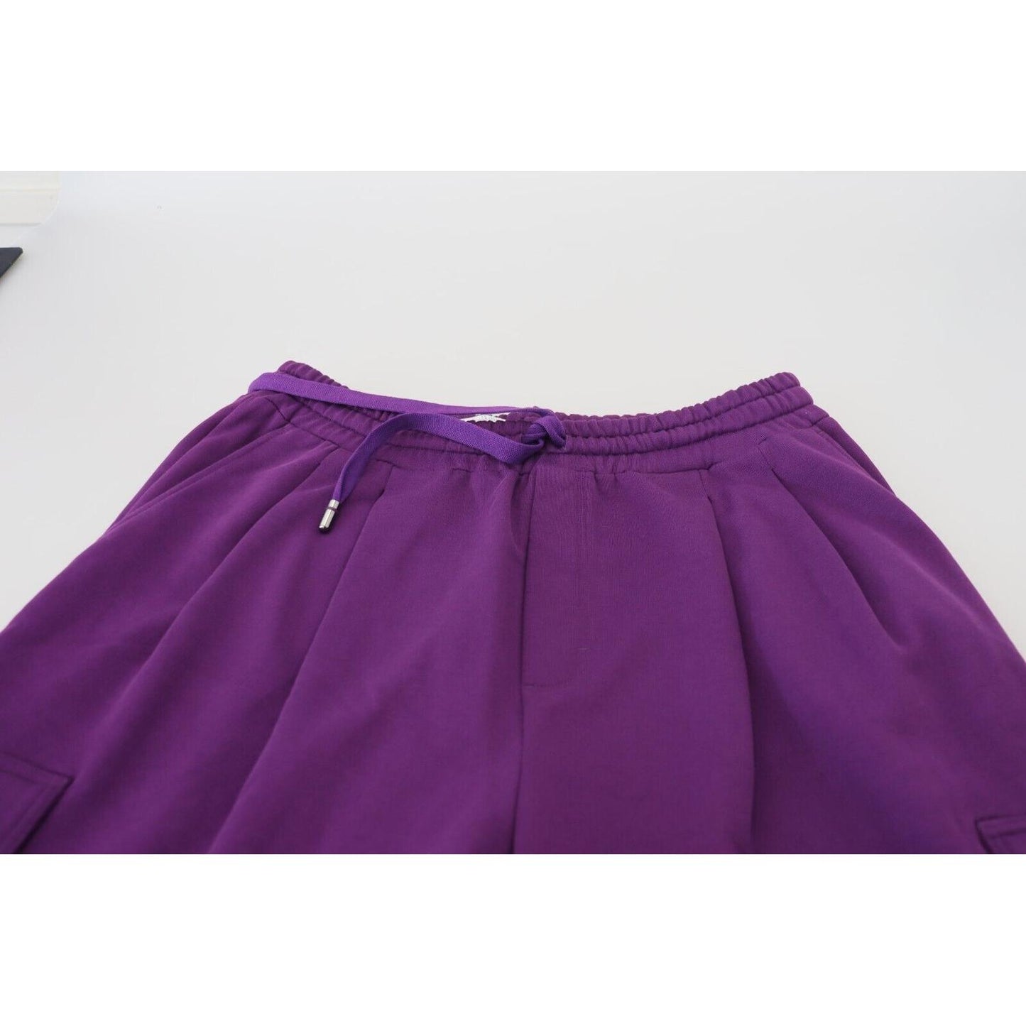 Dolce & Gabbana Elegant Purple Cotton Cargo Sweatpants Dolce & Gabbana Dark Slate Blue