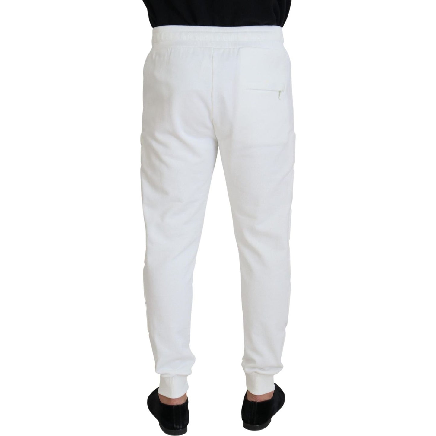 Dolce & Gabbana Elegant White Cotton Sweatpants Dolce & Gabbana Light Gray