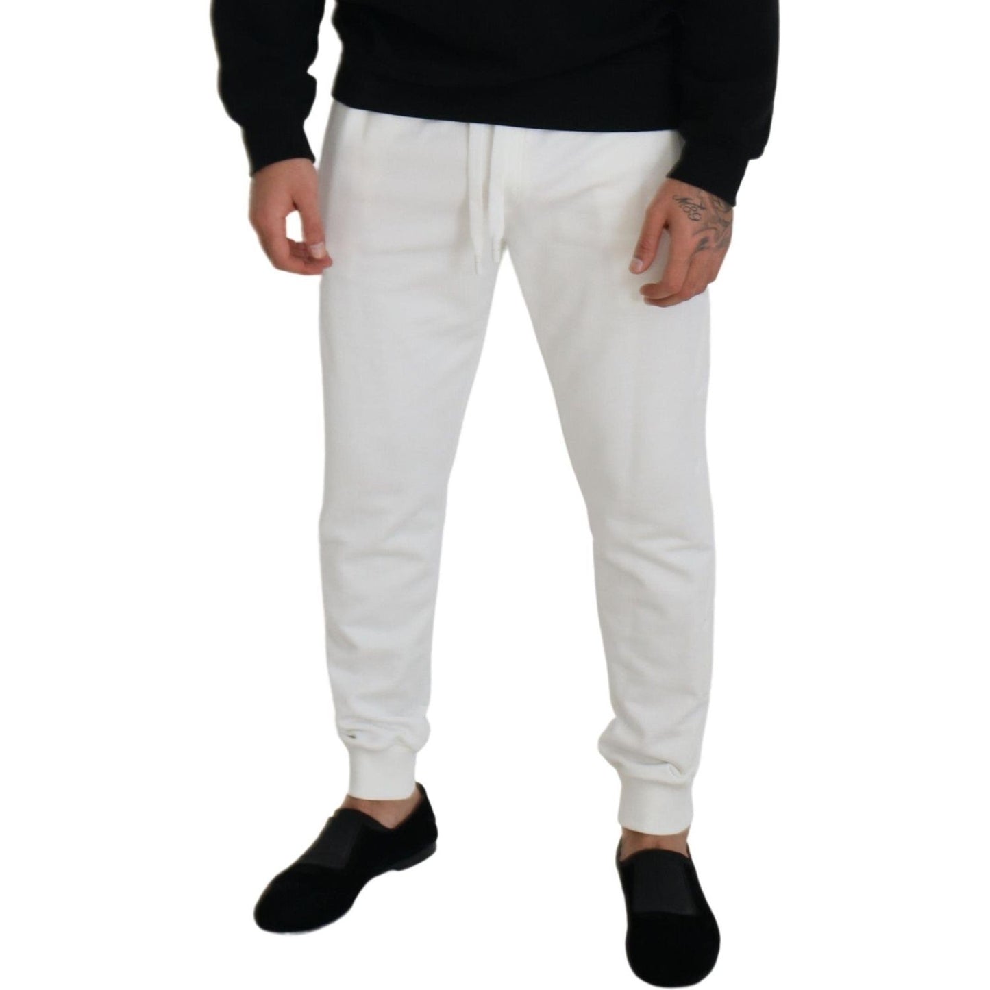 Dolce & Gabbana Elegant White Cotton Sweatpants Dolce & Gabbana Black