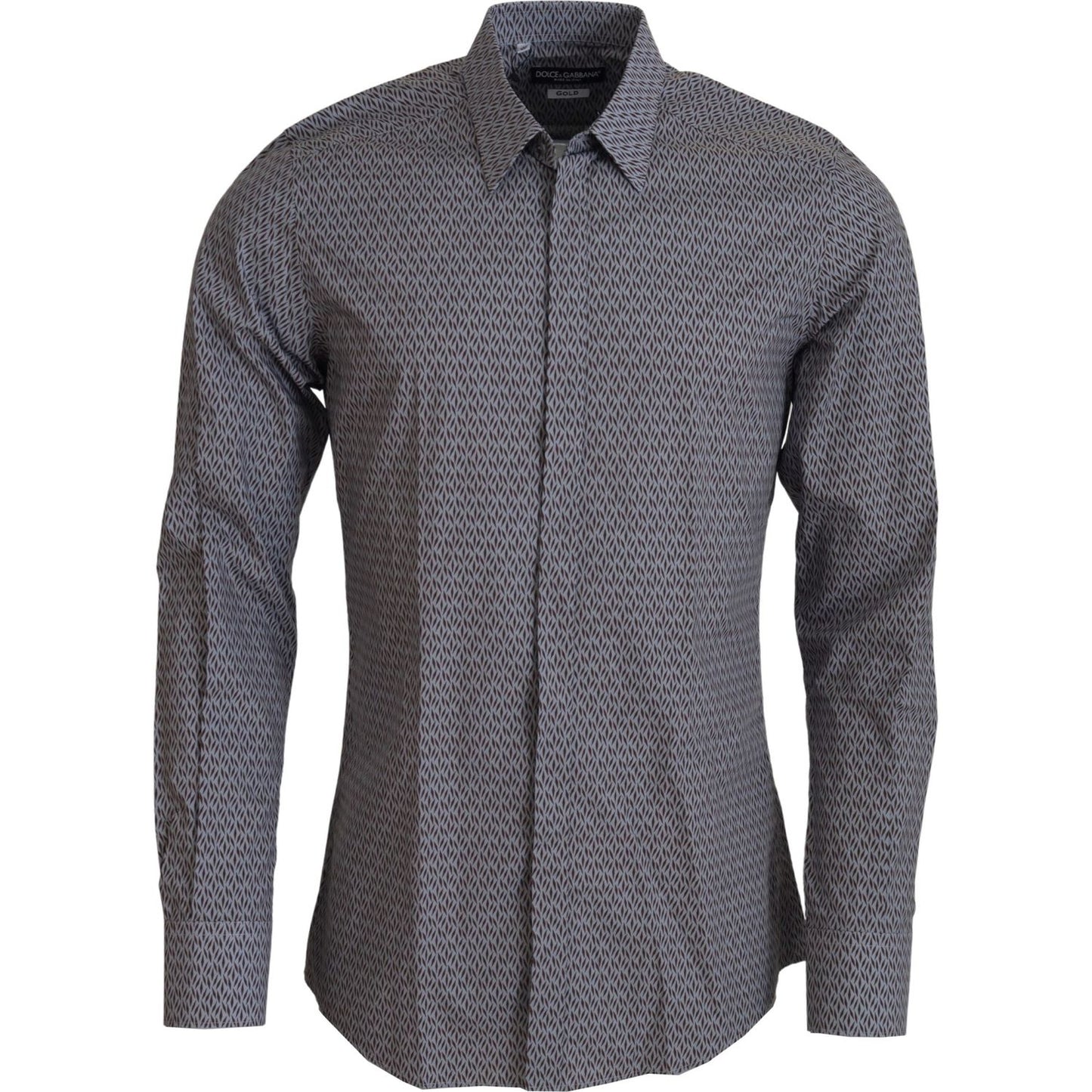 Dolce & Gabbana Elegant Slim Fit Formal Cotton Shirt Dolce & Gabbana Dim Gray