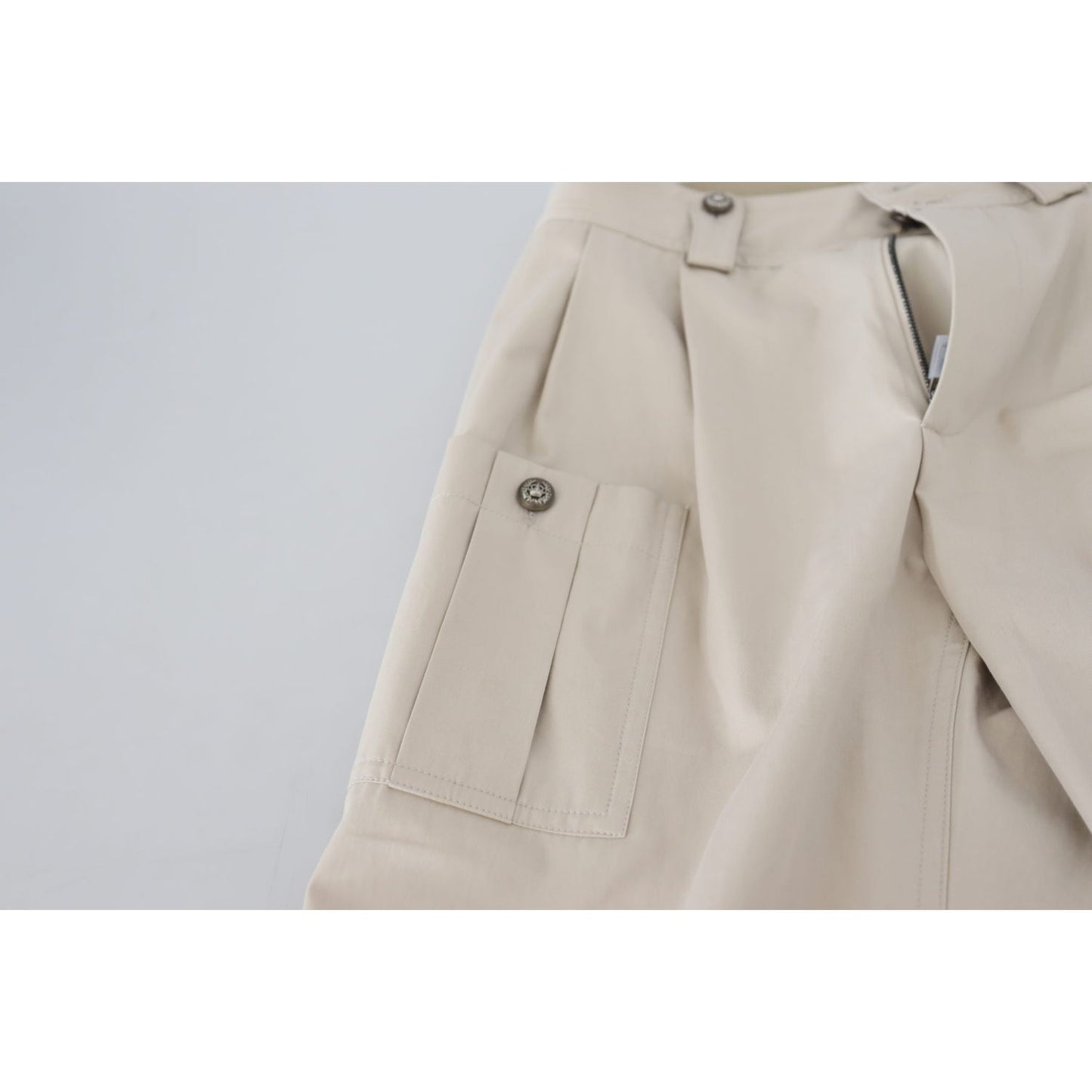 Dolce & Gabbana Chic Beige Cotton Trousers for Elegant Comfort Dolce & Gabbana Gray