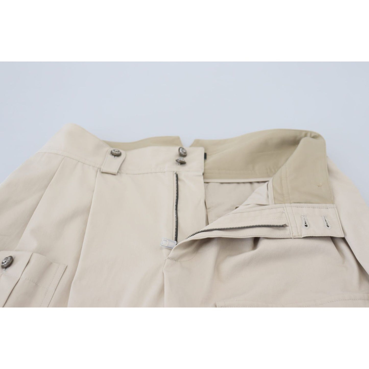 Dolce & Gabbana Elegant Beige Cotton Trousers Jeans & Pants Dolce & Gabbana Light Gray