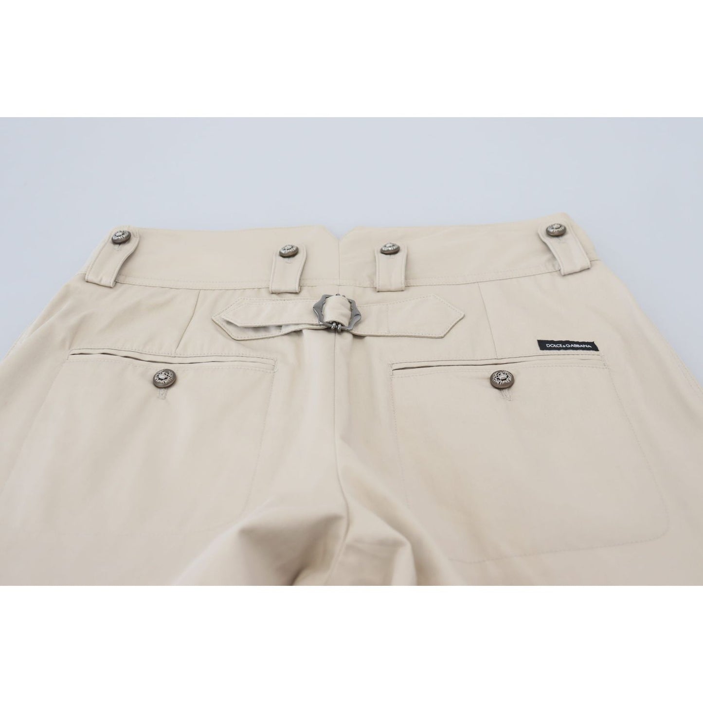Dolce & Gabbana Elegant Beige Cotton Trousers Jeans & Pants Dolce & Gabbana Light Gray