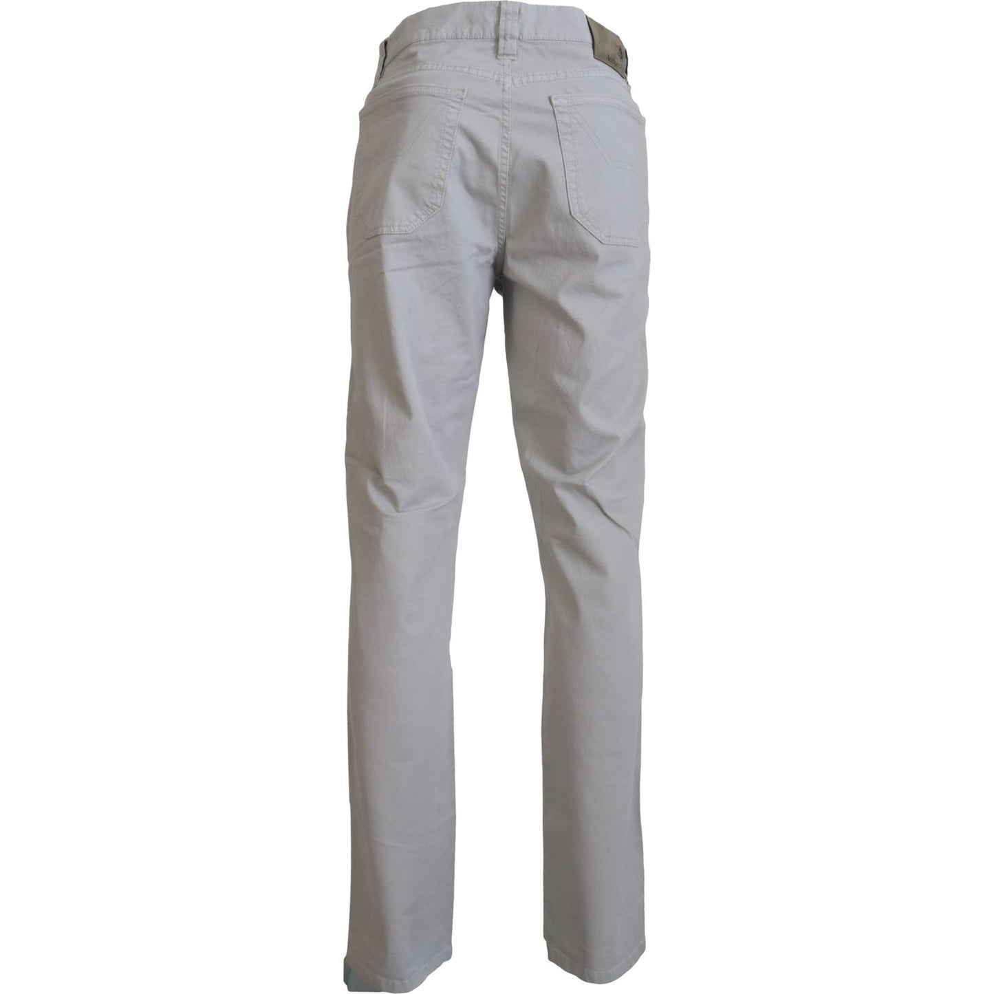 Jeckerson Elegant Gray Cotton Blend Pants Jeckerson Dark Gray