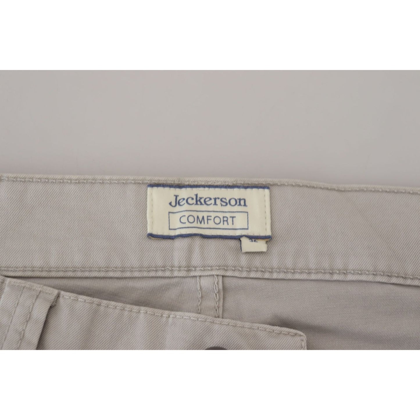 Jeckerson Elegant Gray Cotton Blend Pants Jeckerson Dark Gray