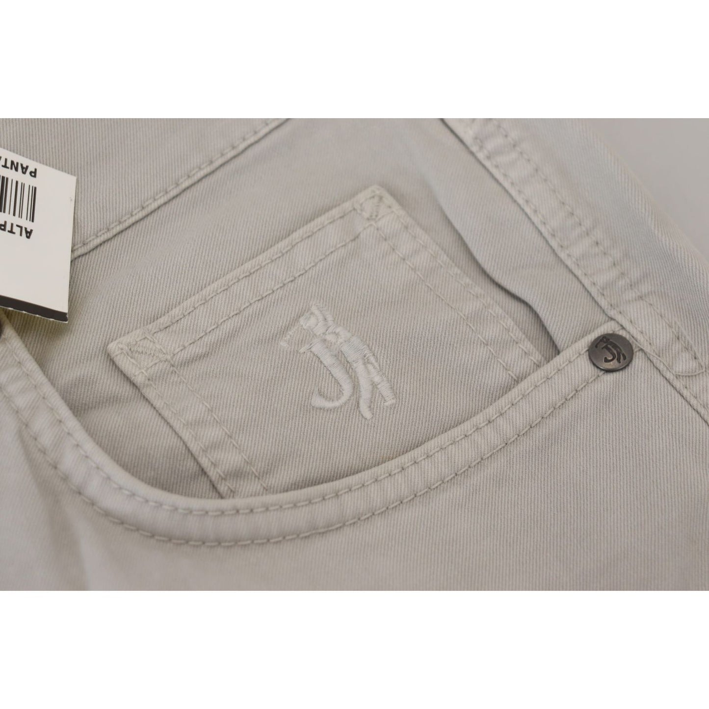 Jeckerson Elegant Gray Cotton Blend Pants Jeckerson Dark Gray