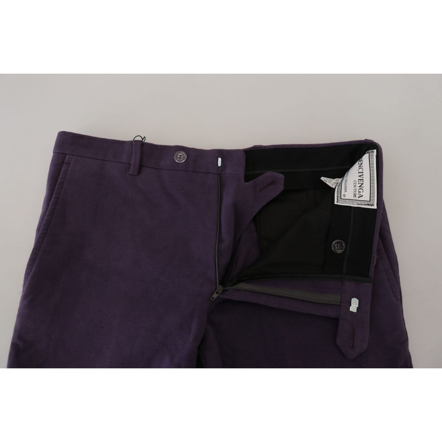 BENCIVENGA Elegant Purple Cotton Trousers BENCIVENGA Black