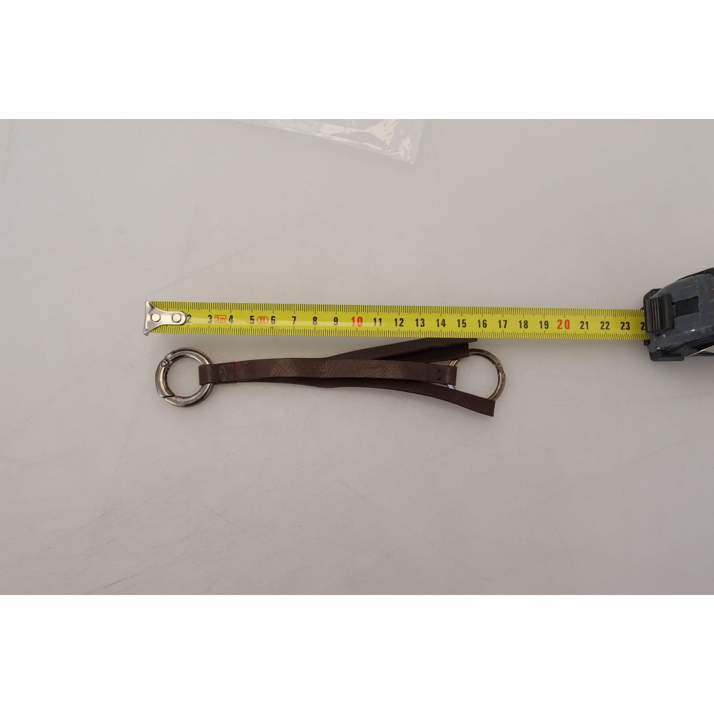 Costume National Elegant Brass & Leather Keychain Charm Costume National Dark Gray