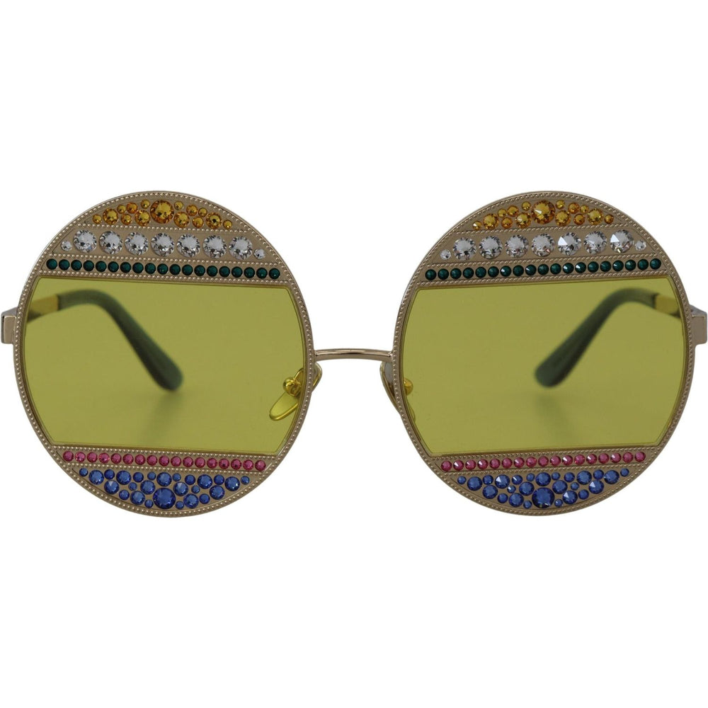 Dolce & Gabbana Gold Oval Metal Crystals Shades DG2209B Sunglasses GLA1147
