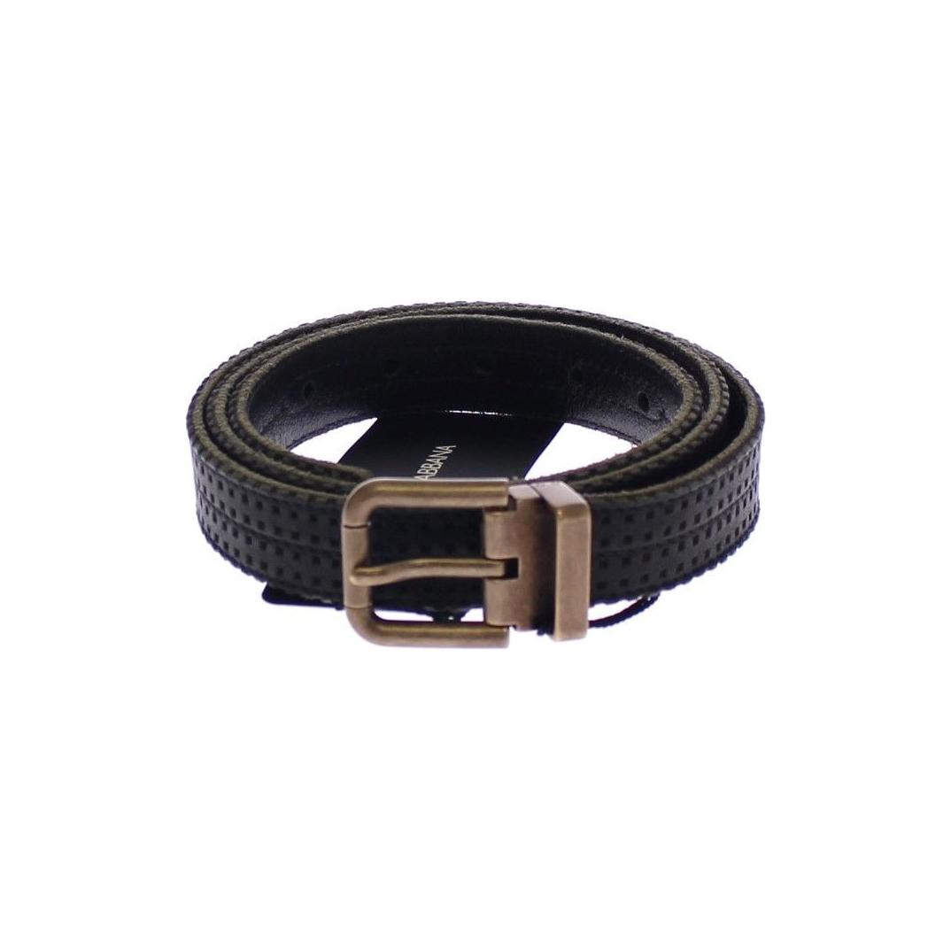 Dolce & Gabbana Elegant Blue Leather-Cotton Blend Men's Belt Belt Dolce & Gabbana Dark Slate Gray
