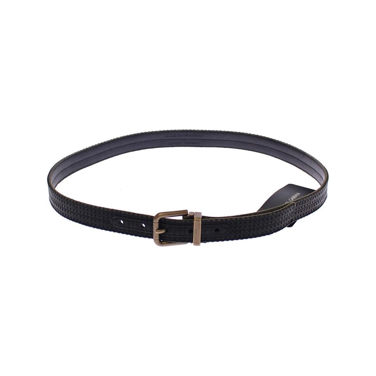 Dolce & Gabbana Elegant Blue Leather-Cotton Blend Men's Belt Belt Dolce & Gabbana Dark Slate Gray