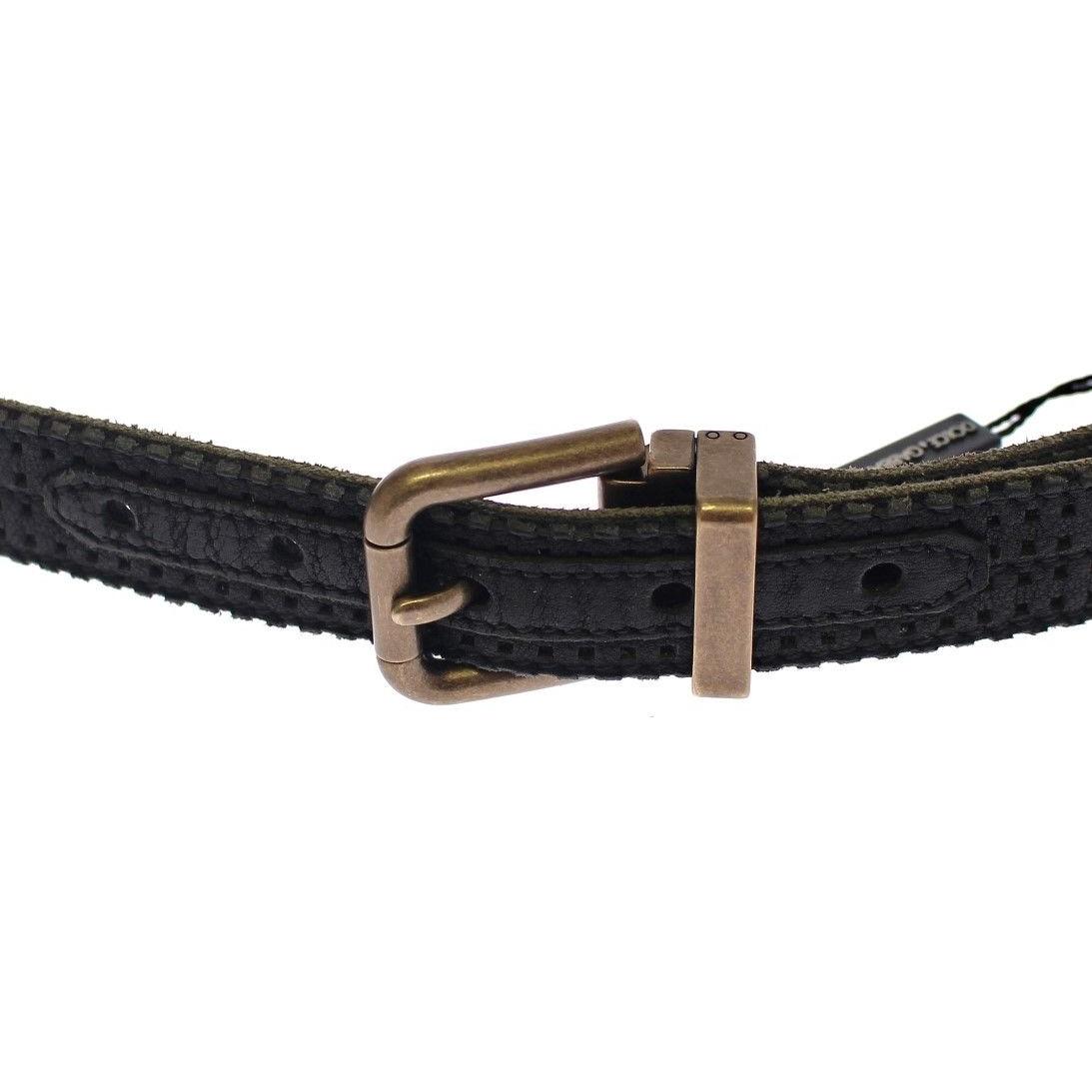 Dolce & Gabbana Elegant Blue Leather-Cotton Blend Men's Belt Belt Dolce & Gabbana Dark Slate Gray