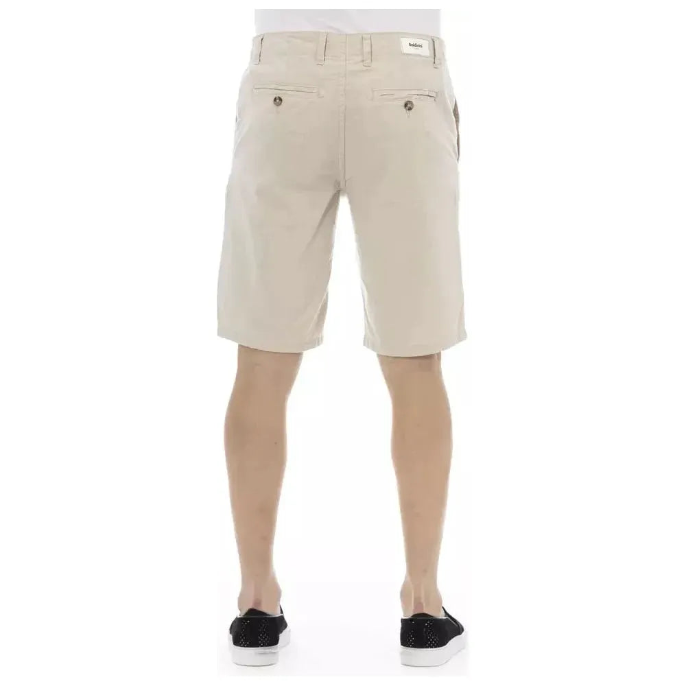 Baldinini Trend Beige Cotton Men Bermuda Short Baldinini Trend Light Gray