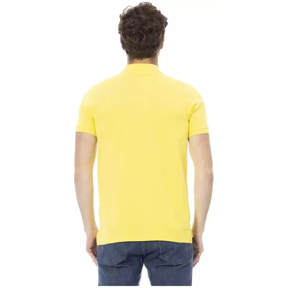 Baldinini Trend Yellow Cotton Men Polo Shirt Baldinini Trend Khaki