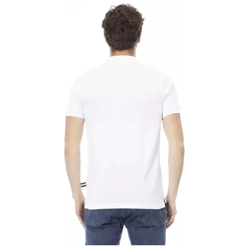 Baldinini Trend White Cotton Men Polo Shirt Baldinini Trend Dark Slate Gray