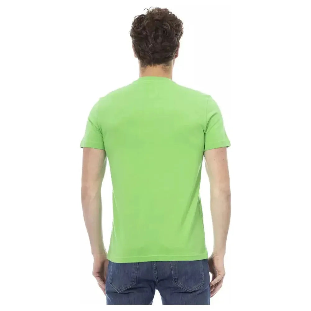 Baldinini Trend Green Cotton Men T-Shirt Baldinini Trend Dark Sea Green