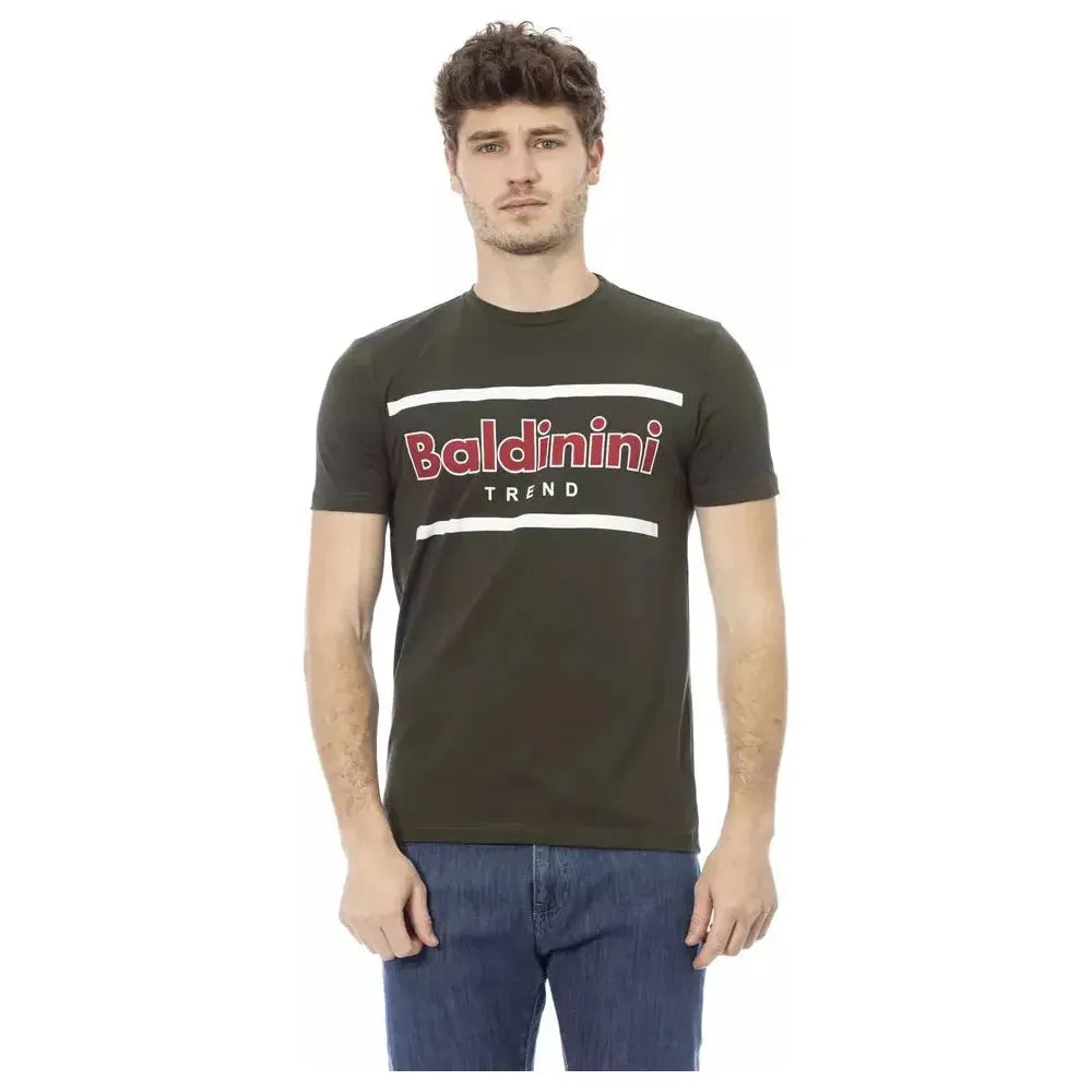 Baldinini Trend Green Cotton Men T-Shirt Baldinini Trend Dark Slate Gray