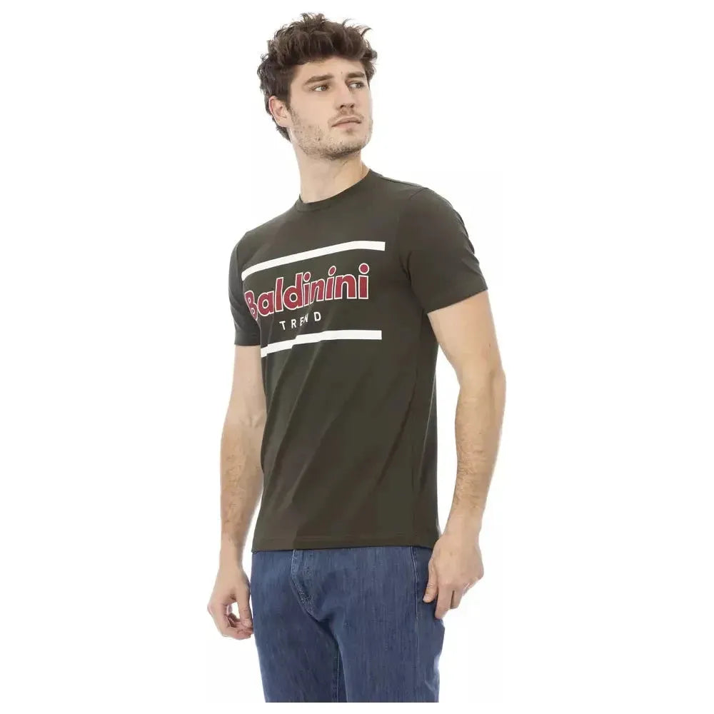 Baldinini Trend Green Cotton Men T-Shirt Baldinini Trend Dark Slate Gray